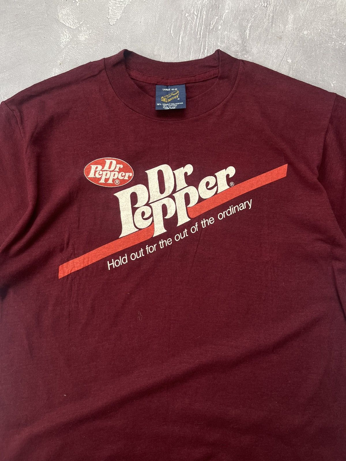 Coca Cola Vintage Sneakers Dr. Pepper Burgundy Big Logo T-Shirt 42-44 Size L / US 10 / IT 46 - 2 Thumbnail