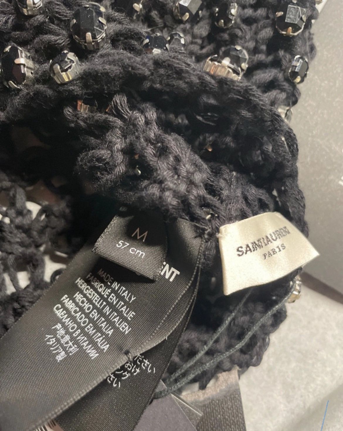 Saint Laurent Paris Saint Laurent Paris Embellished Knit Beanie Size ONE SIZE - 2 Thumbnail