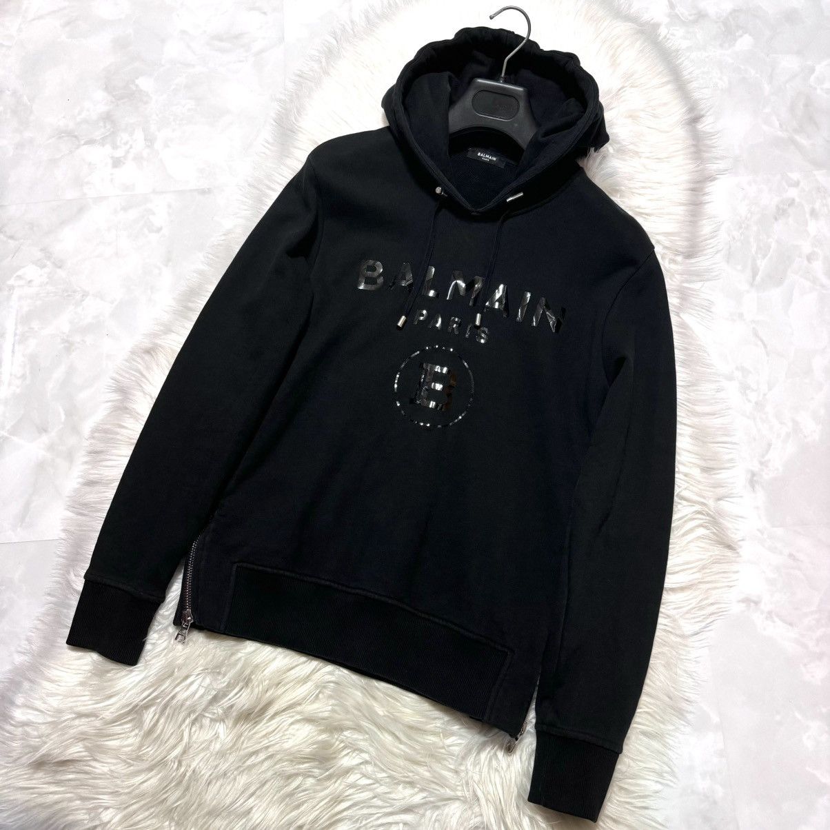 Balmain Balmain Homme New B Logo Side Zip Hoodie Pullover XS Black Size US XS / EU 42 / 0 - 5 Thumbnail