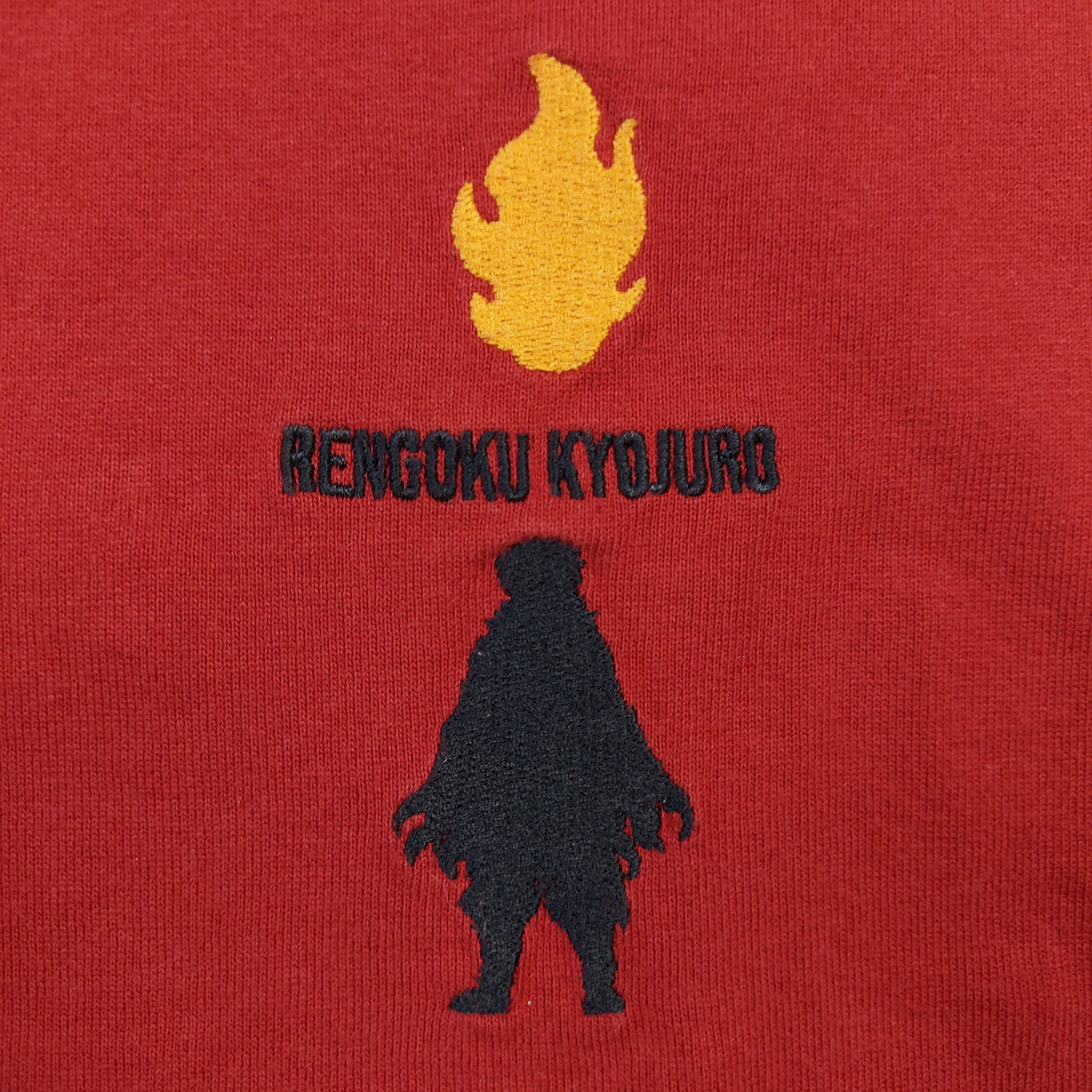 Anime Demon Slayer Kimetsu no Yaiba X GU Rengoku Embroidery TEE Size US L / EU 52-54 / 3 - 4 Thumbnail