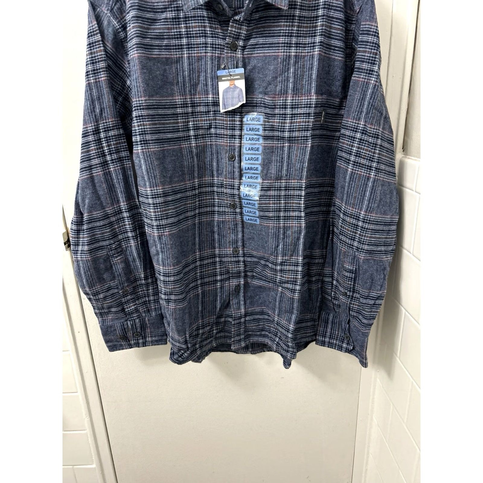 Eddie Bauer Eddie Bauer Bristol Flannel Shirt Mens L Blue Plaid Button-Down L/S NWT Size US L / EU 52-54 / 3 - 3 Thumbnail