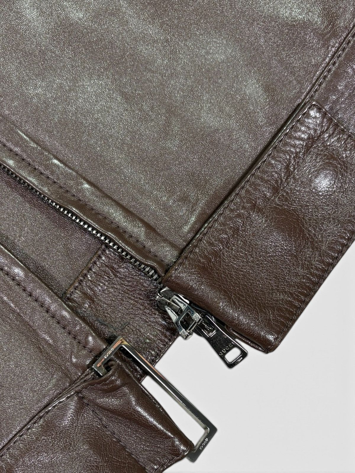 Gucci 00's Brown Leather Jacket by Gucci Size US M / EU 48-50 / 2 - 5 Thumbnail