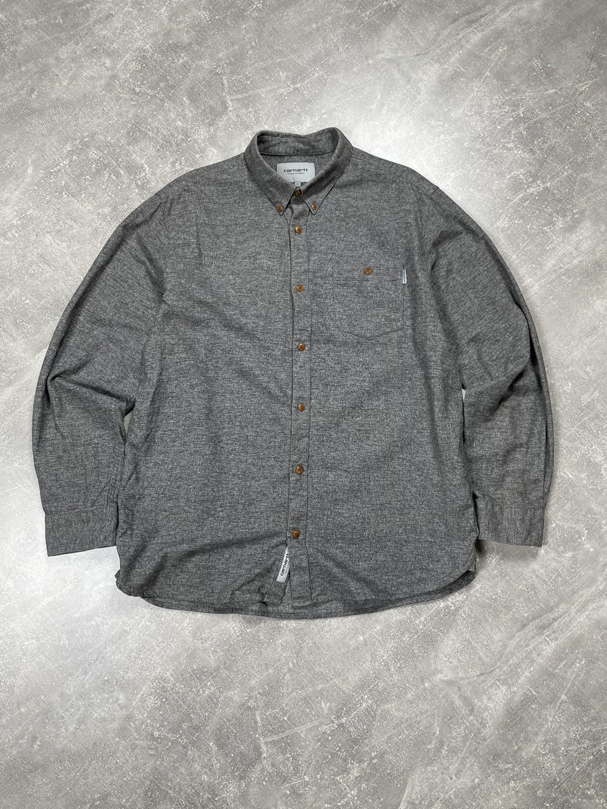Carhartt Wip × Flannel Carhartt WIP Grey Flannel Workwear Skateboarding Shirt Size US XL / EU 56 / 4 - 4 Thumbnail
