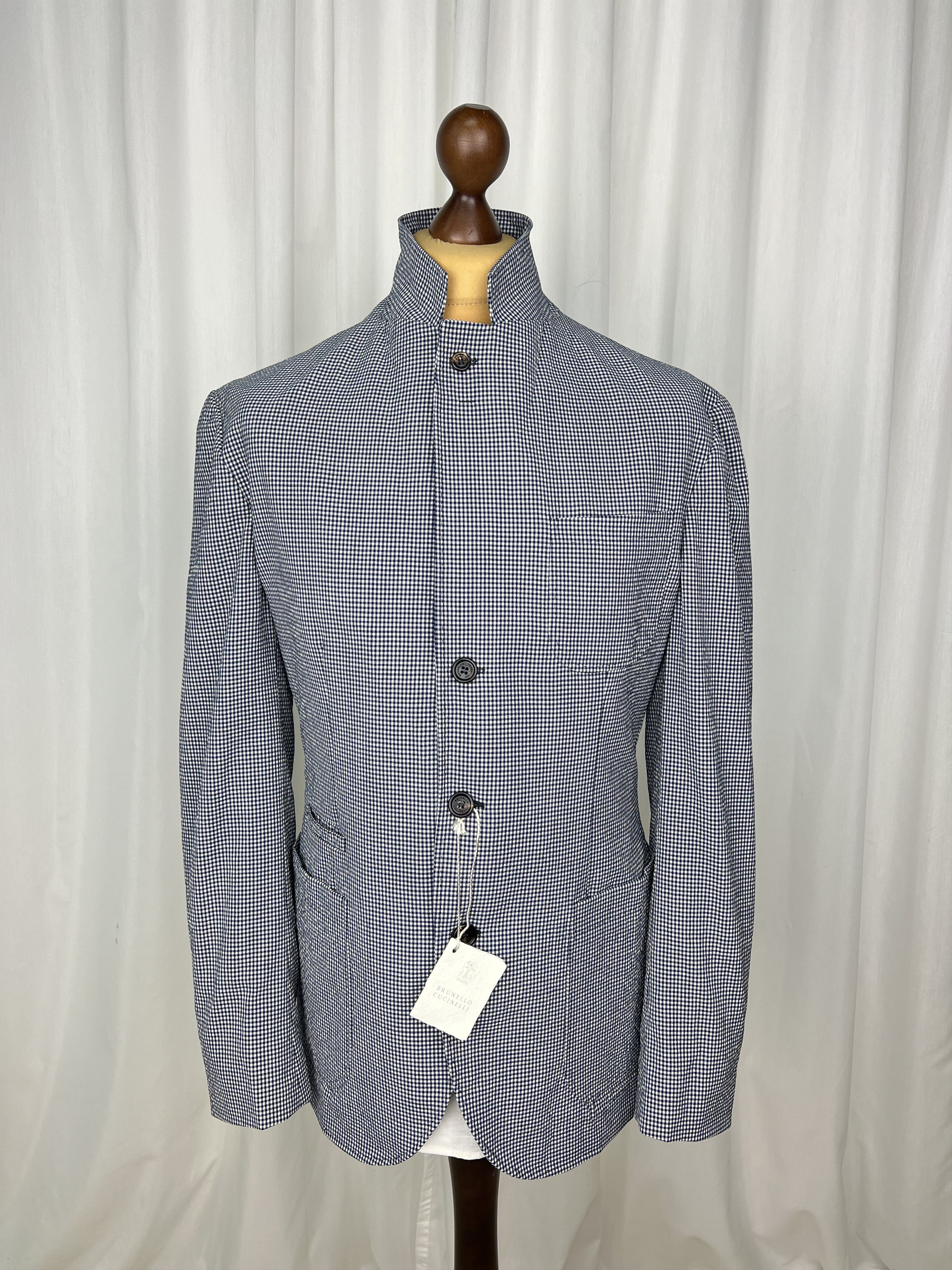Brunello Cucinelli NWT Micro-Check Half-Lined 2-Piece Light Wool Suit Size 40R - 3 Thumbnail