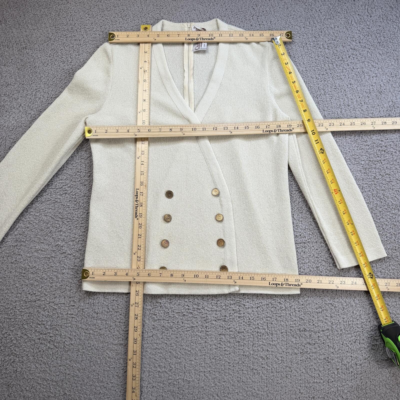 Other Vintage 90s Castlebury Knit Blazer Women S Cardigan Jacket Size S / US 4 / IT 40 - 3 Thumbnail