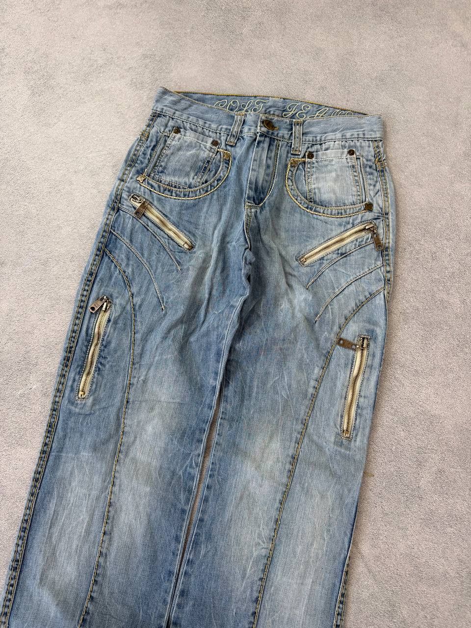 If Six Was Nine AVANT GARDE WASHED BAGGY edhardy STYLE CARGO JEANS Size US 32 / EU 48 - 10 Thumbnail
