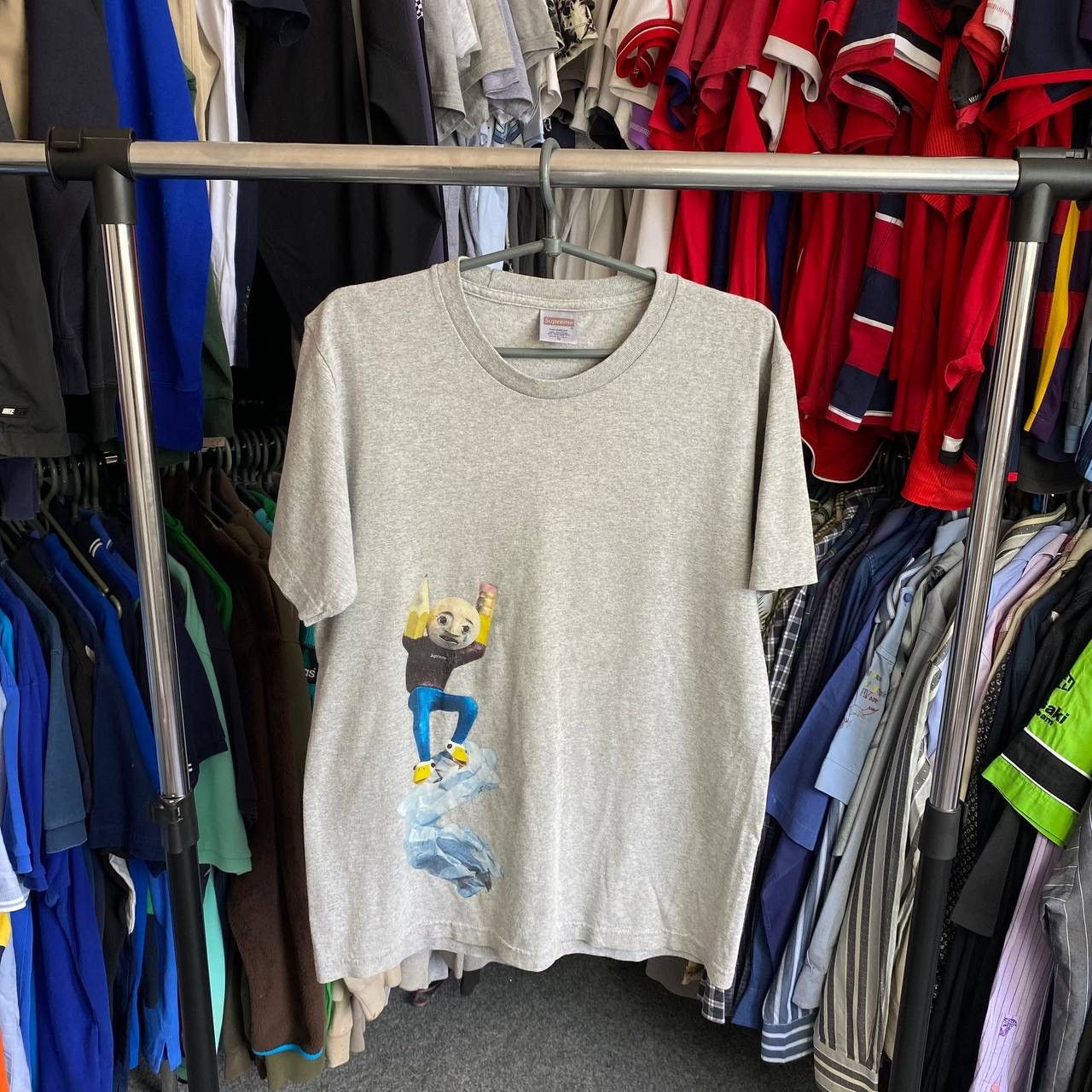 Supreme × Vintage Men’s Supreme big Logo y2k designer grey tee Size US M / EU 48-50 / 2 - 1 Thumbnail