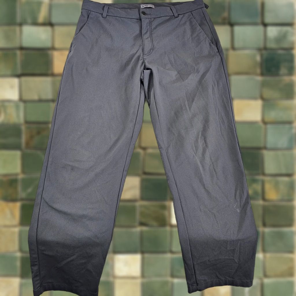 Vintage VRST Pants Mens 35x29 Gray Chino Slim Everyday Casual Business Travel Flat Front Regular Size US 35 - 1 Thumbnail