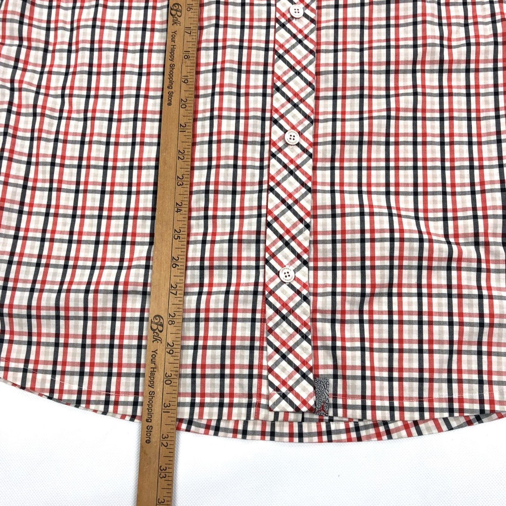 Jordan Brand Jordan Men's XL Plaid Button-Down Shirt Short Sleeve Red Black White Beige Casual Size US XL / EU 56 / 4 - 5 Thumbnail
