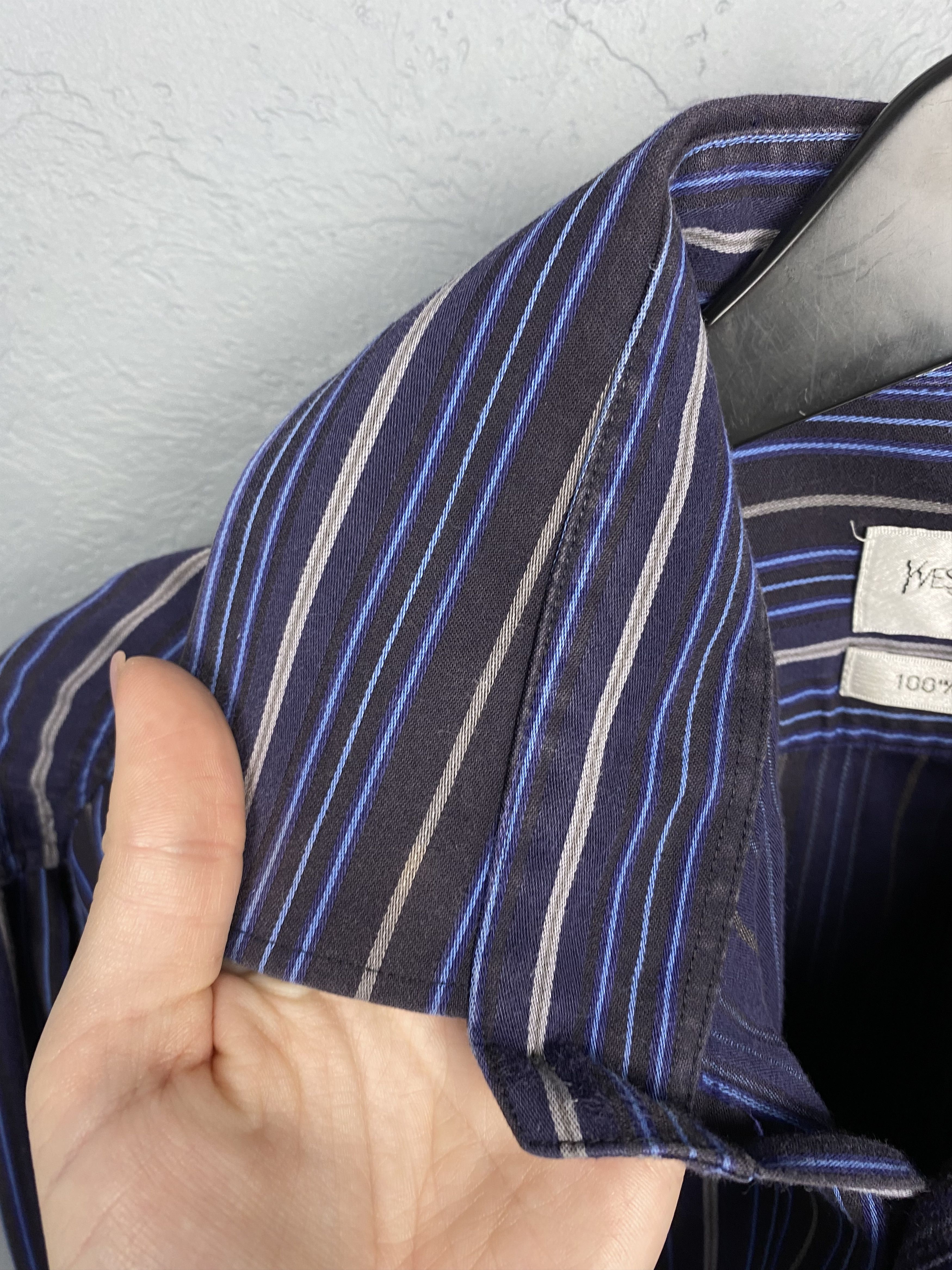 Yves Saint Laurent Yves Saint Laurent YSL Mens Long Sleeve Striped Shirt Size US L / EU 52-54 / 3 - 4 Thumbnail