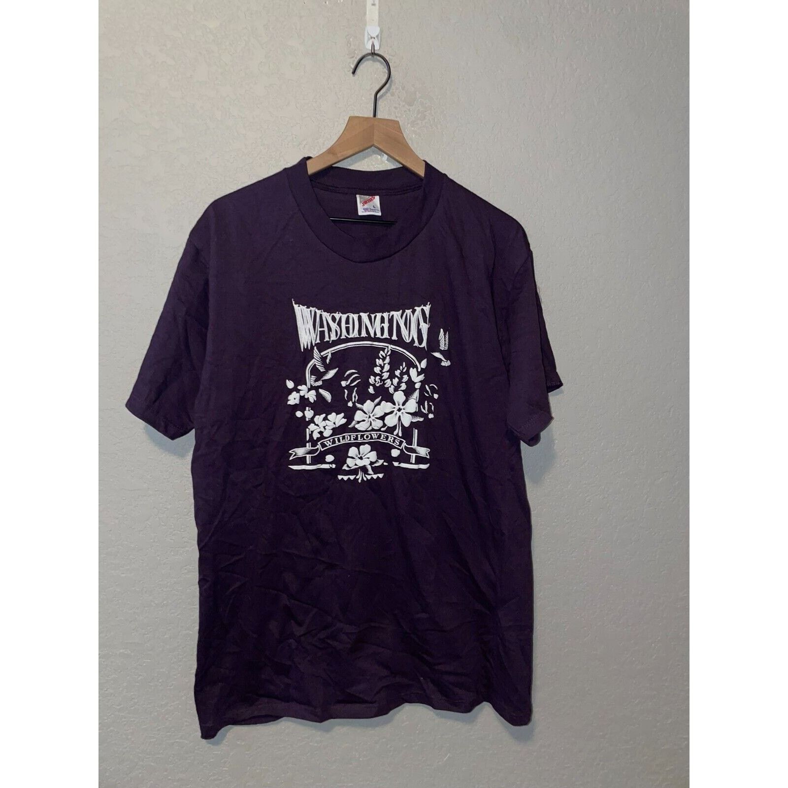 Jerzees Vintage Wildflowers Shirt Wild Flowers Purple Large 90s Size US L / EU 52-54 / 3 - 1 Thumbnail