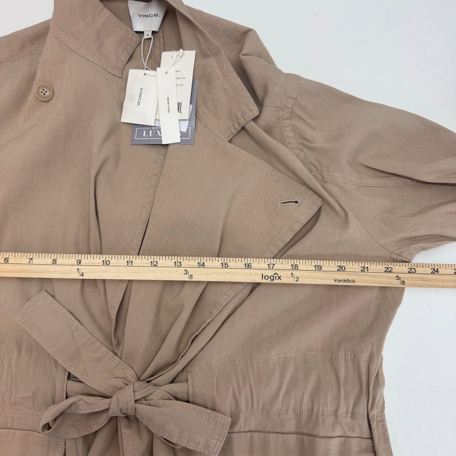 Vince VINCE Drapey Linen Blend Jacket sz M Oat Neutral Safari Size M / US 6-8 / IT 42-44 - 5 Thumbnail