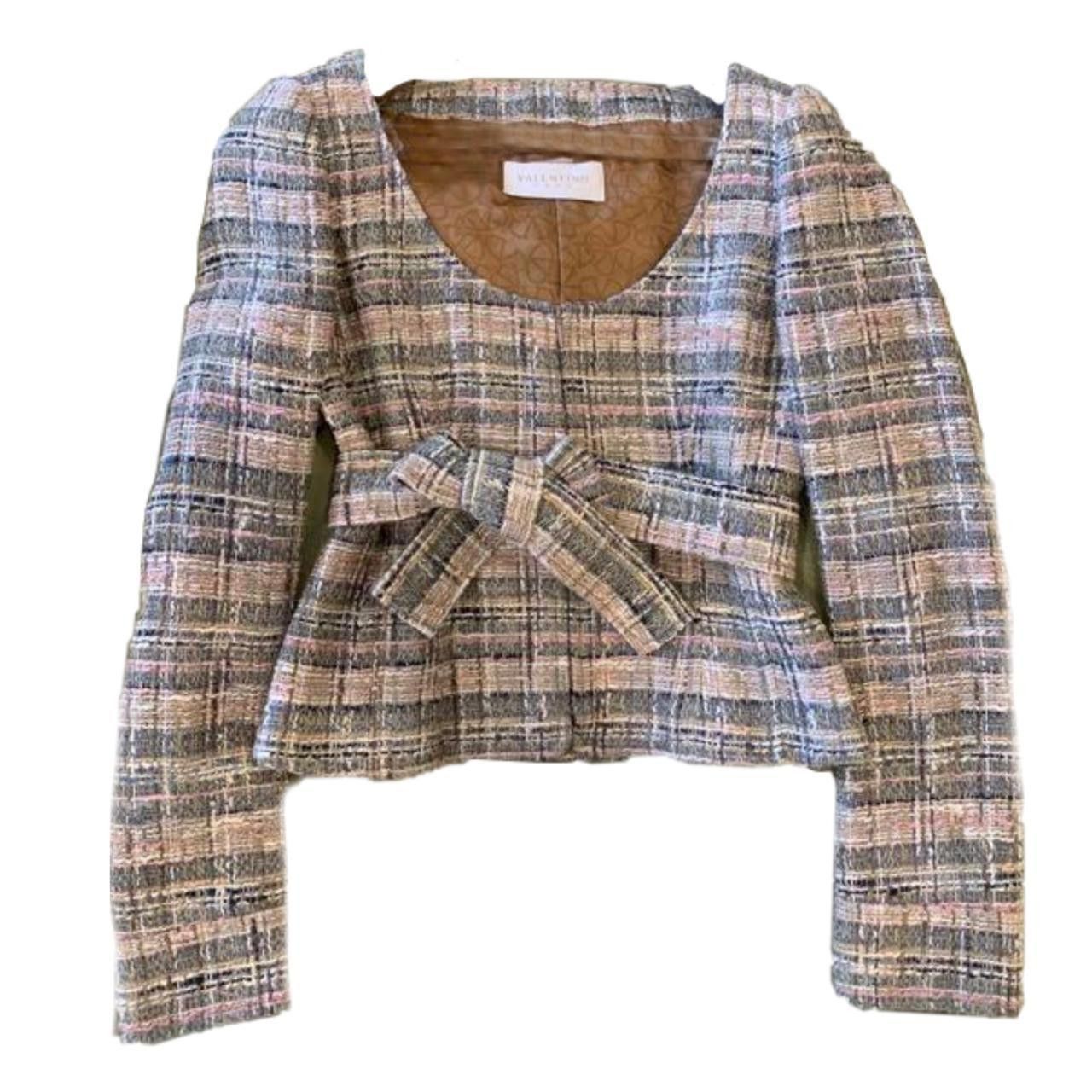 Valentino Valentino Scoop NeckTweed Zip Jacket Size S / US 4 / IT 40 - 1 Thumbnail