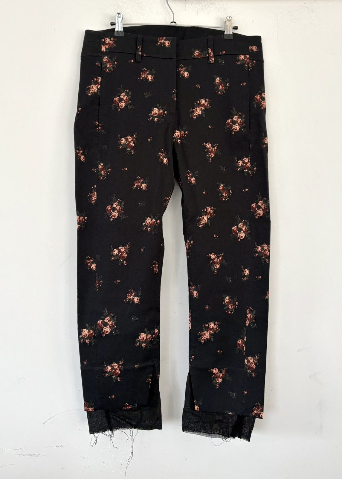 Ann Demeulemeester AW19 floral jacquard pants with double cuffs Size US 32 / EU 48 - 2 Thumbnail