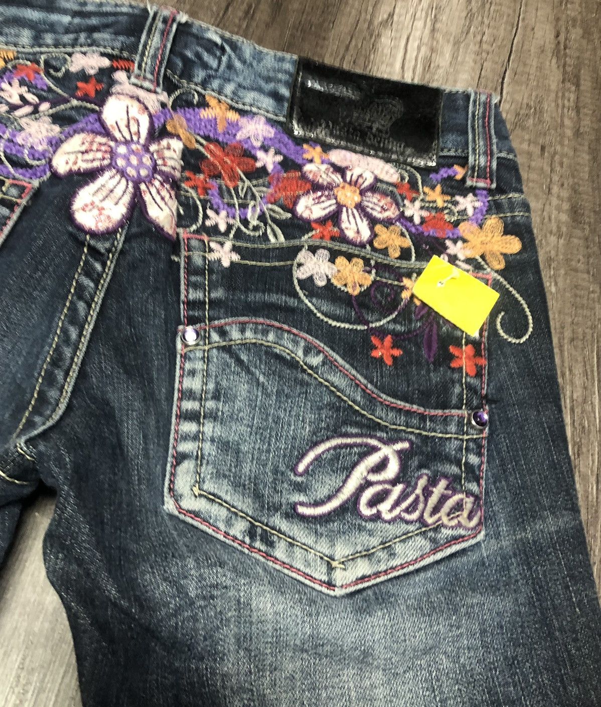 Japanese Brand Pasta Denim Jeans Flower Patch Size 29" - 3 Thumbnail