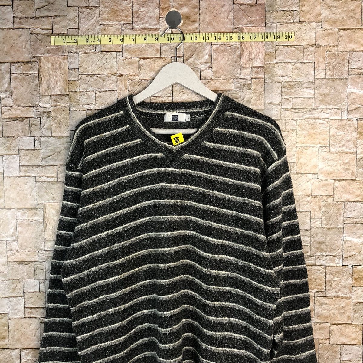 Homespun Knitwear × Japanese Brand × OVER THE STRiPES Picaro Dark Blue Stripe vintage Knitwear #A917 Size L / US 10 / IT 46 - 2 Thumbnail