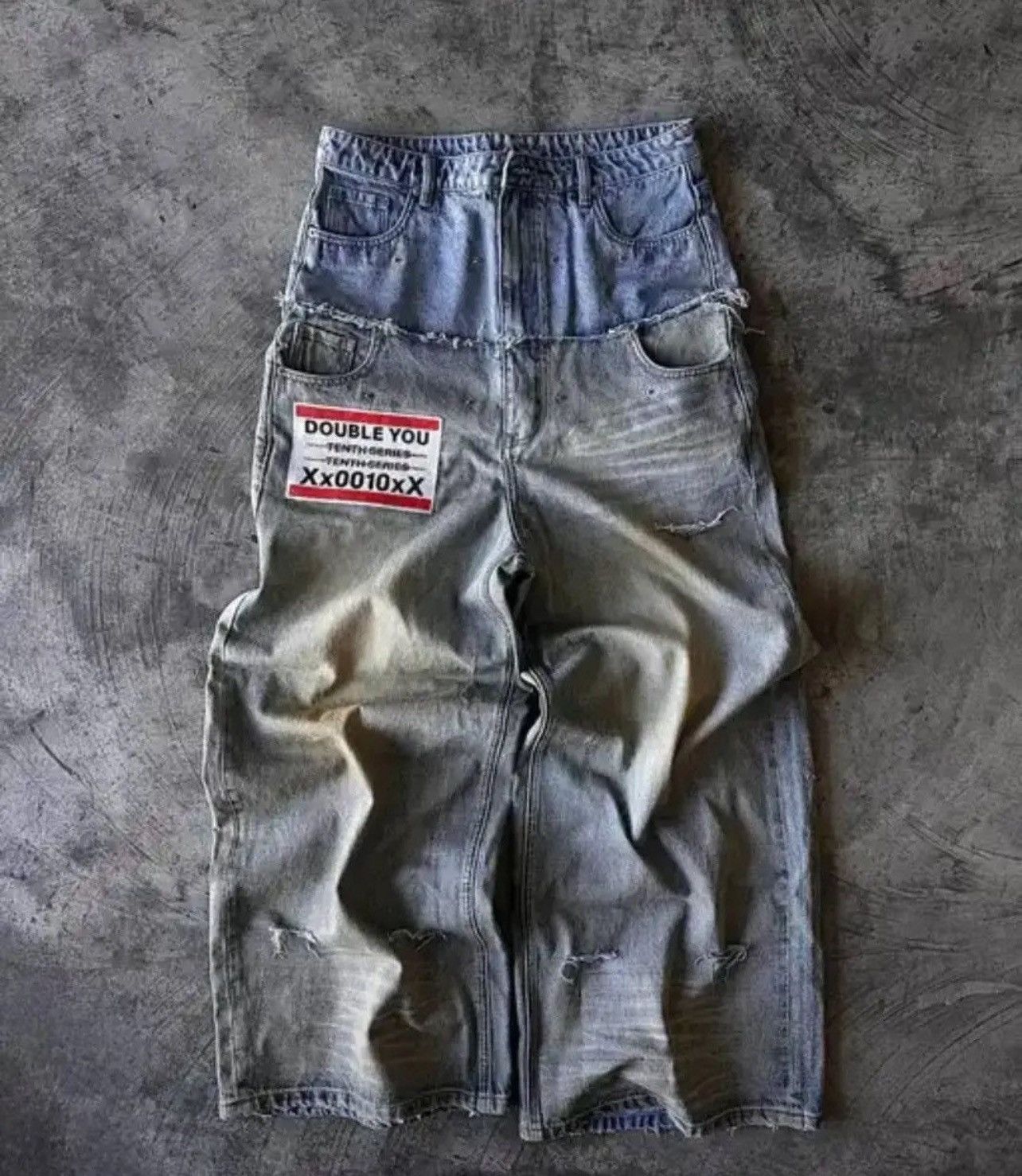 Jean Retro Double Stitching Washed Baggy Jeans Size US 36 / EU 52 - 1 Thumbnail