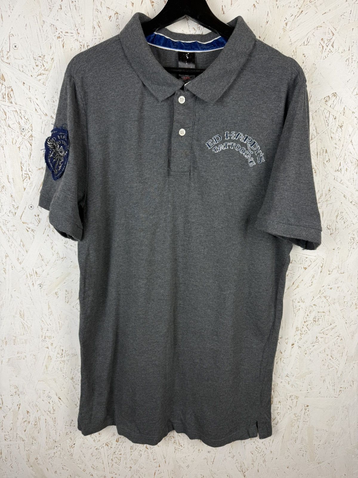 Ed Hardy Vintage Ed Hardy Tattooing Back Logo Y2K Polo Shirt 00s XXL Size US XXL / EU 58 / 5 - 3 Thumbnail