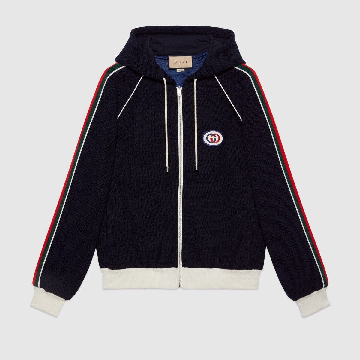 o1s1wg110125 Wool Jersey Jacket With Web in Blue