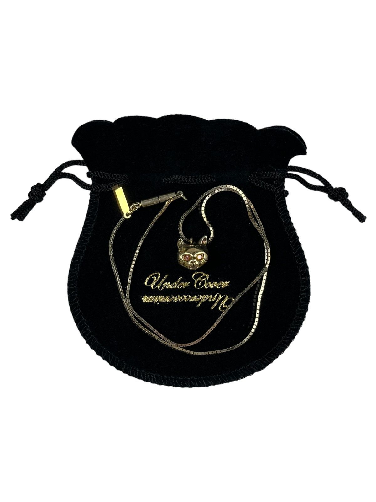 Pre-owned Jun Takahashi X Undercover Golden Cat Pendant Chain Necklace