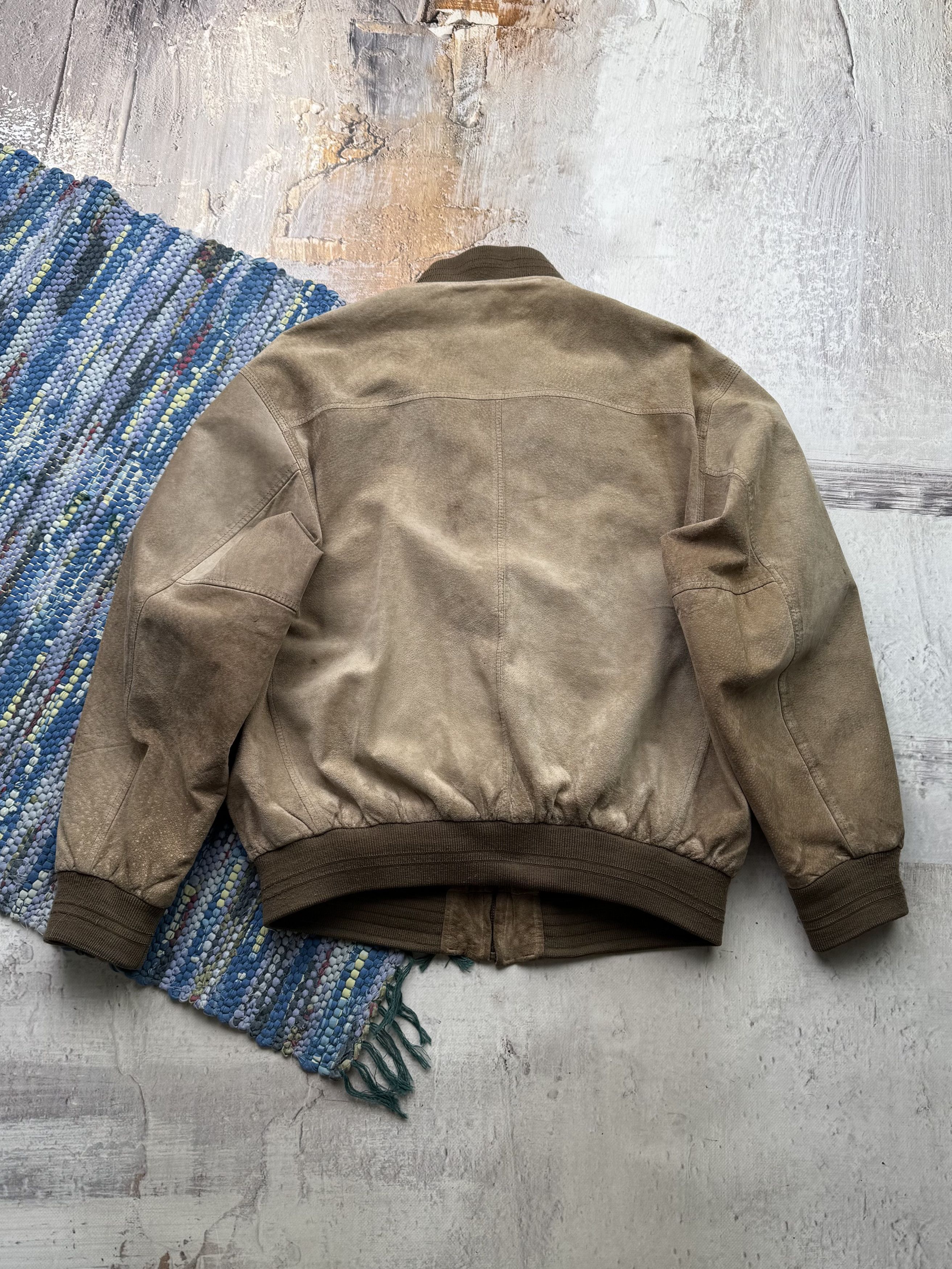 Japanese Brand Vintage Suede Leather Faded Bomber Jacket A576D15(224) Size US M / EU 48-50 / 2 - 15 Thumbnail