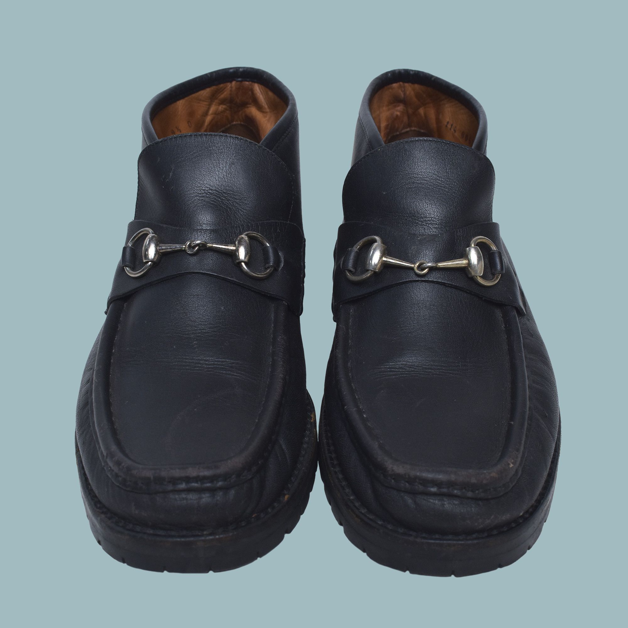 GUCCI LEATHER TOM FORD HORSEBIT HI-TOP LOAFER BOOT SHOE