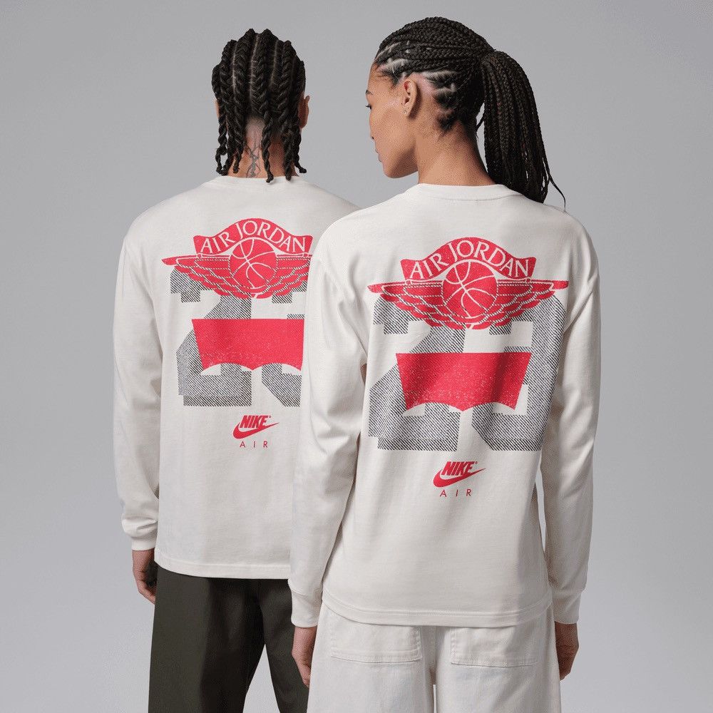 Jordan Brand × Levi's Air Jordan Levi's Long-Sleeve Tee Ivory/Black/University Red Size US XL / EU 56 / 4 - 6 Thumbnail