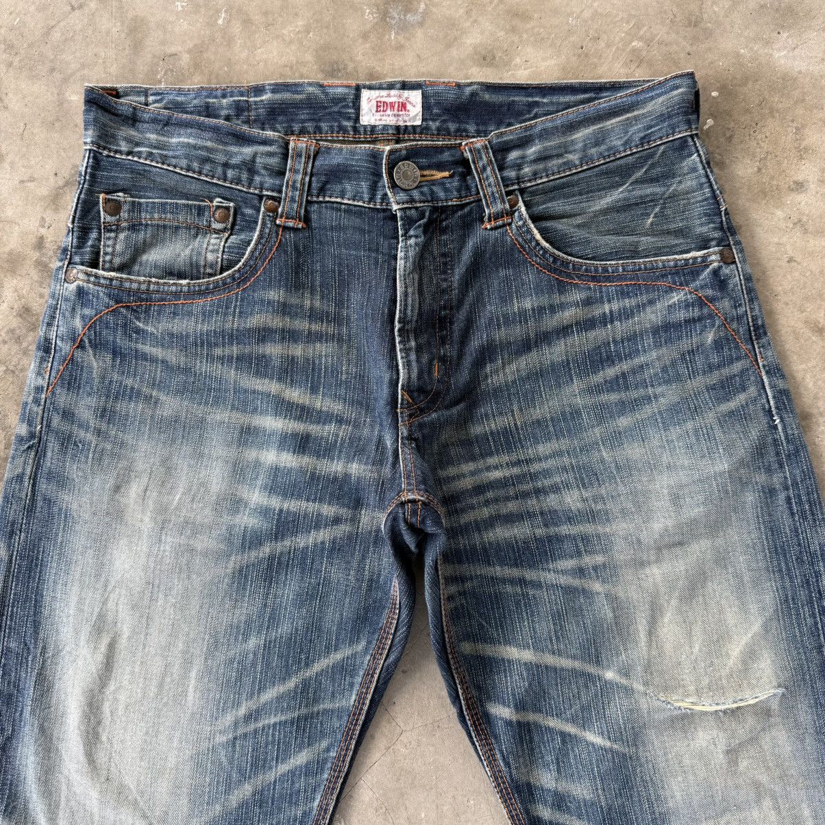 Edwin W38 Vintage Edwin Faded Ripped Denim Jean Pants Size US 38 / EU 54 - 2 Thumbnail