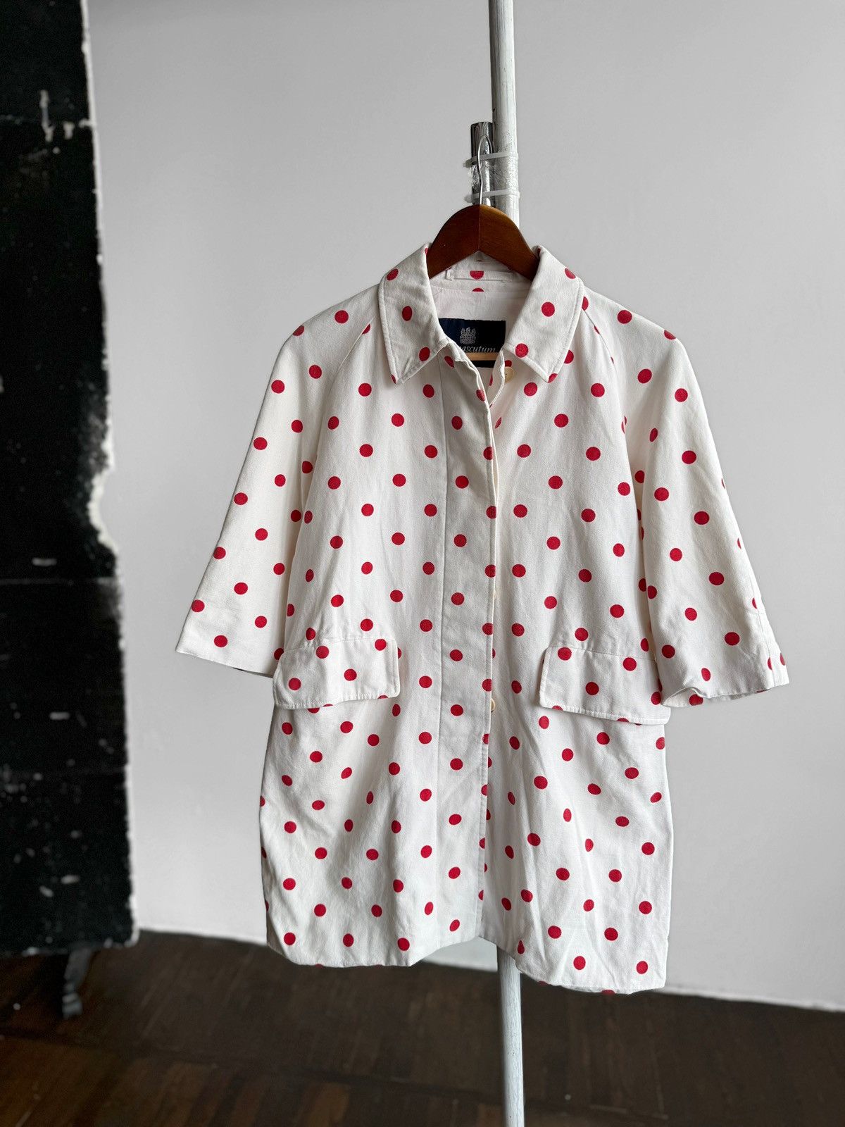 Aquascutum Aquascutum London Womens White Red Polka Dot Coat Jacket Size L / US 10 / IT 46 - 3 Thumbnail