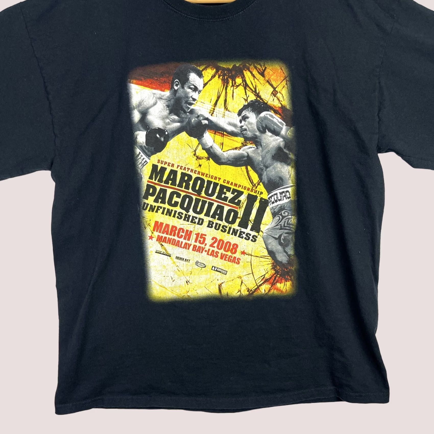 Gildan VINTAGE Gildan Ultra Cotton Marquez Pacquiao II Shirt Mens XL Black Graphic Print 2008 Mandalay Bay Las Vegas Sports Tee"} Size US XL / EU 56 / 4 - 1 Thumbnail