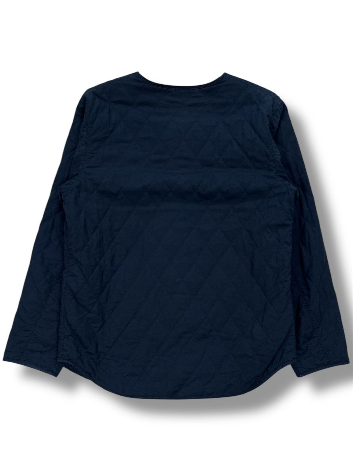 Orcival Orcival Navy Quilted Collarless Jacket Size XS / US 0-2 / IT 36-38 - 2 Thumbnail