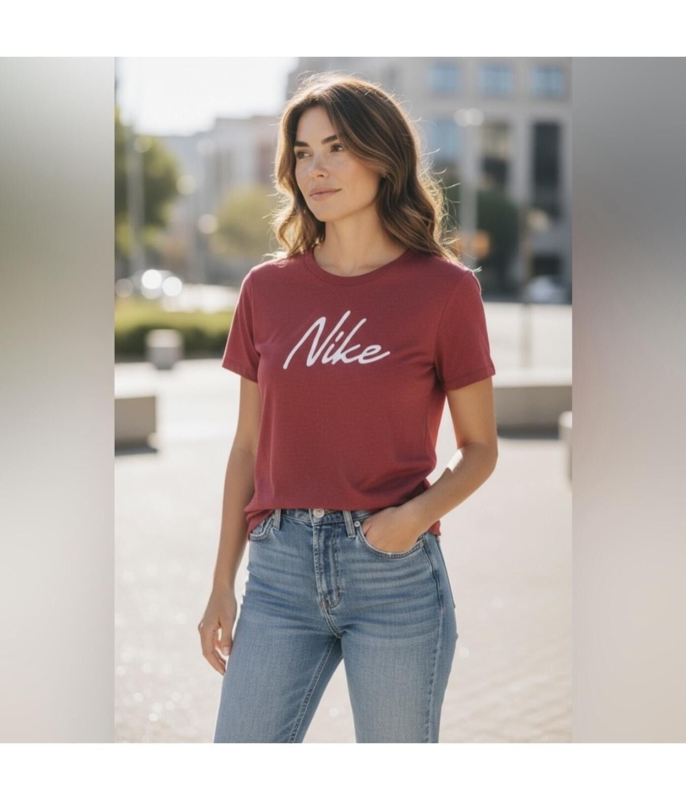 Nike (Nike) Women's Red T-Shirt Size S / US 4 / IT 40 - 2 Thumbnail