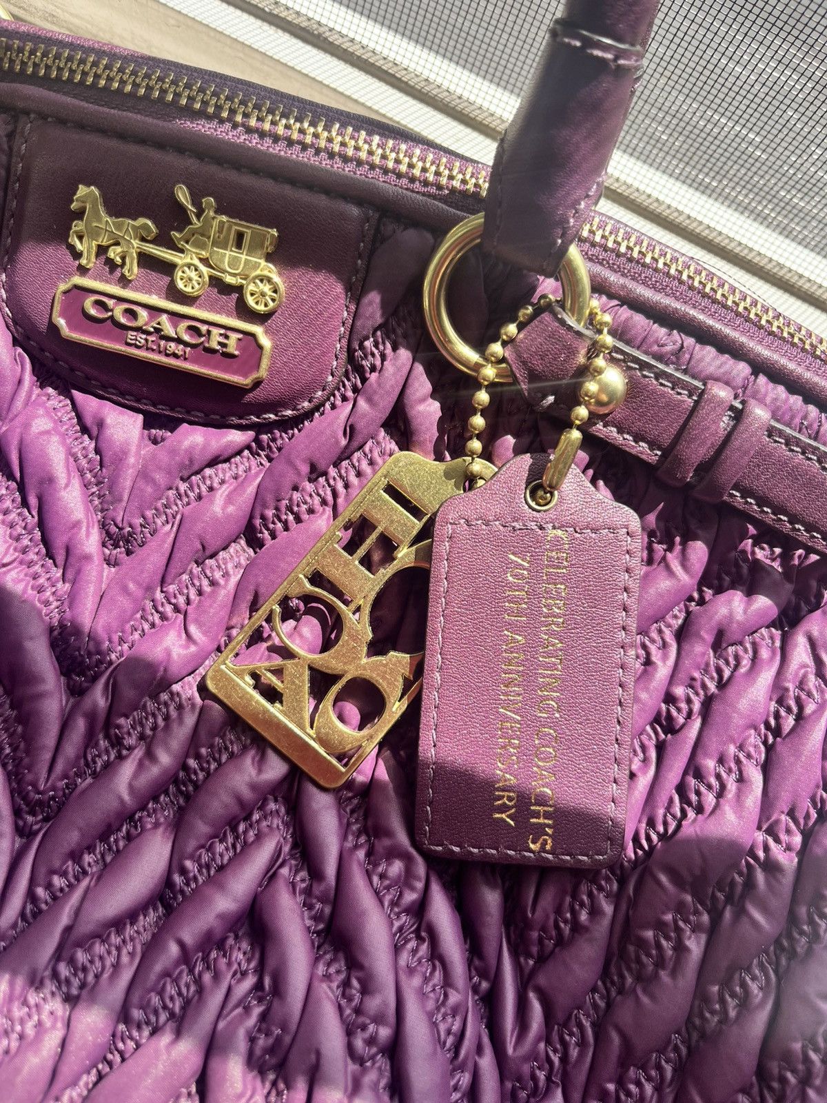 Coach 70th Anniversary Purple Quilted Coach Size ONE SIZE - 5 Thumbnail