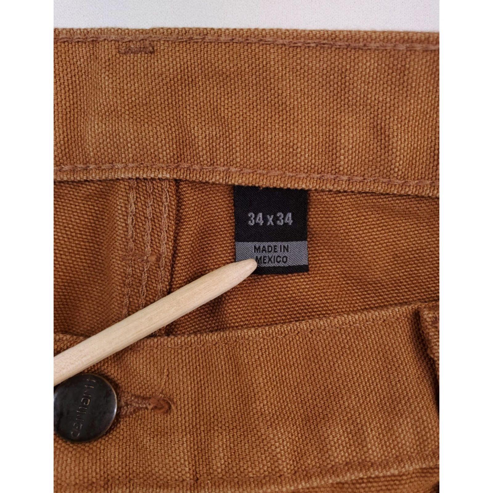 Carhartt Carhartt Jeans Carpenter Brown Mens 34x34 Double Knee Straight 34x34 Inseam Brown Mens Size US 34 / EU 50 - 3 Thumbnail