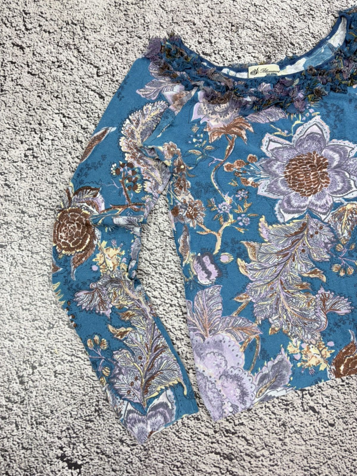 Blumarine Vintage Blumarine Y2K Floral Ruffle Wool Knit Top Size XL / US 12-14 / IT 48-50 - 2 Thumbnail