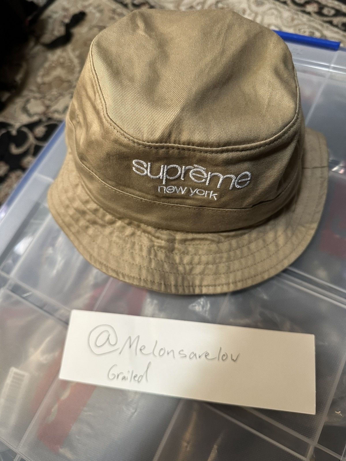 Supreme Supreme Classic Logo Crusher - Beige, S/M | Grailed