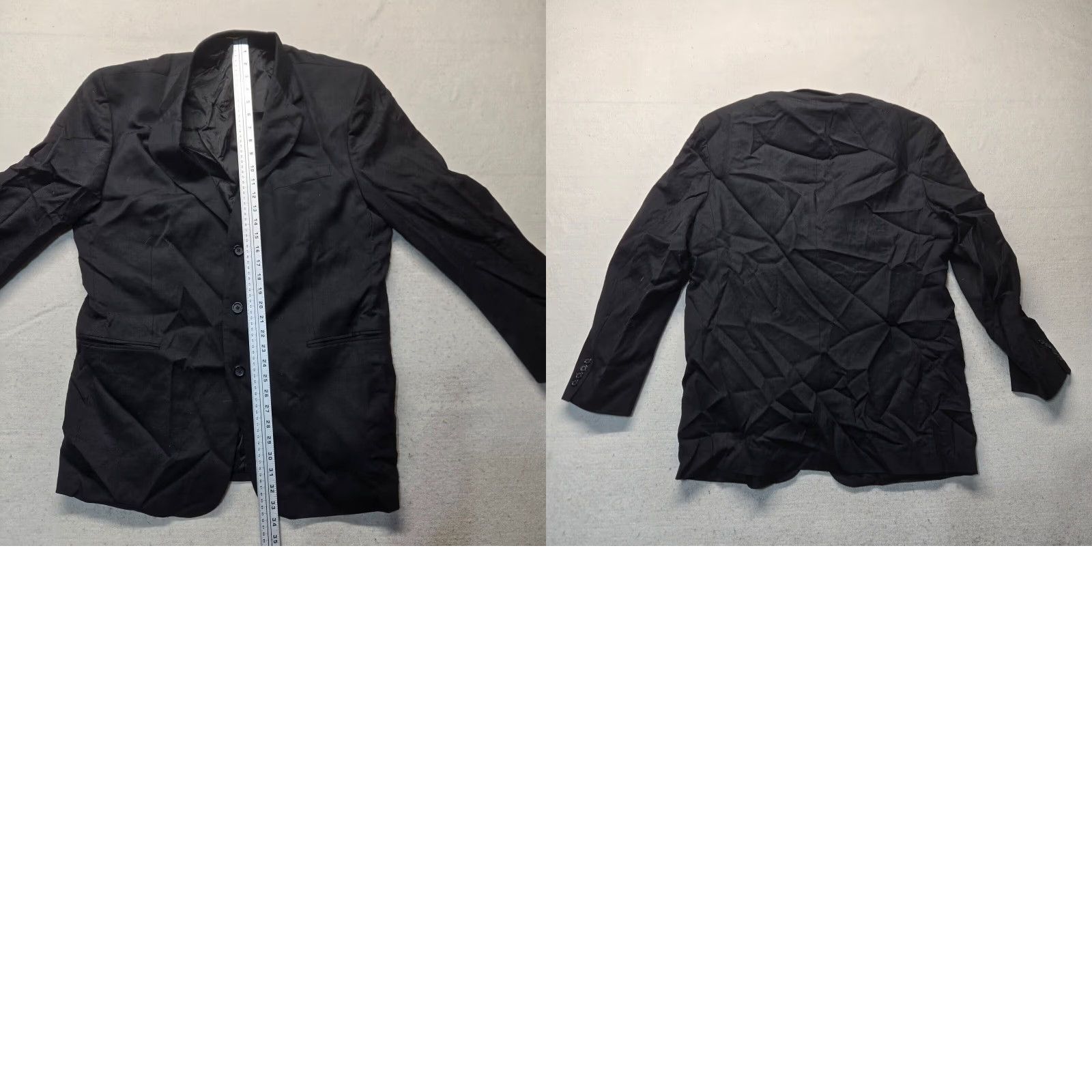 Stafford Stafford Men's Black Wool Single-Breasted Suit Jacket Adult Regular 46L Long Size 46R - 8 Thumbnail