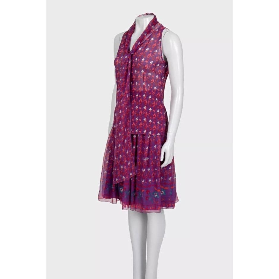 Dior Christian Dior Elegant Purple Silk Suit - Size L Size M / US 6-8 / IT 42-44 - 2 Thumbnail