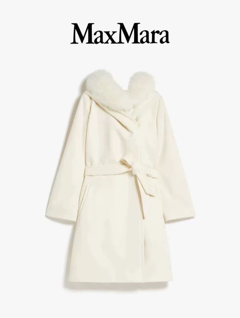 Max Mara Max Mara Classic mango snow white coat Size XS / US 0-2 / IT 36-38 - 1 Thumbnail