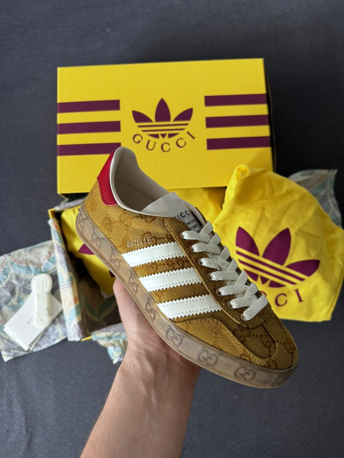 adidas x Gucci Gazelle Original Monogram beige braun Sneaker