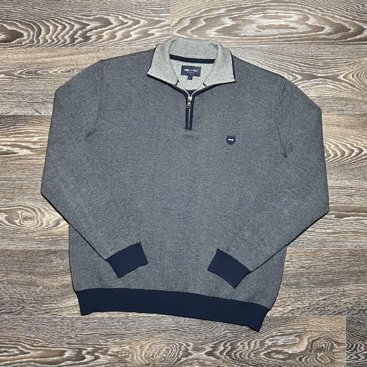 Eden Park EDEN PARK Paris 1/3 Zip Cotton Sweater Size US L / EU 52-54 / 3 - 1 Thumbnail