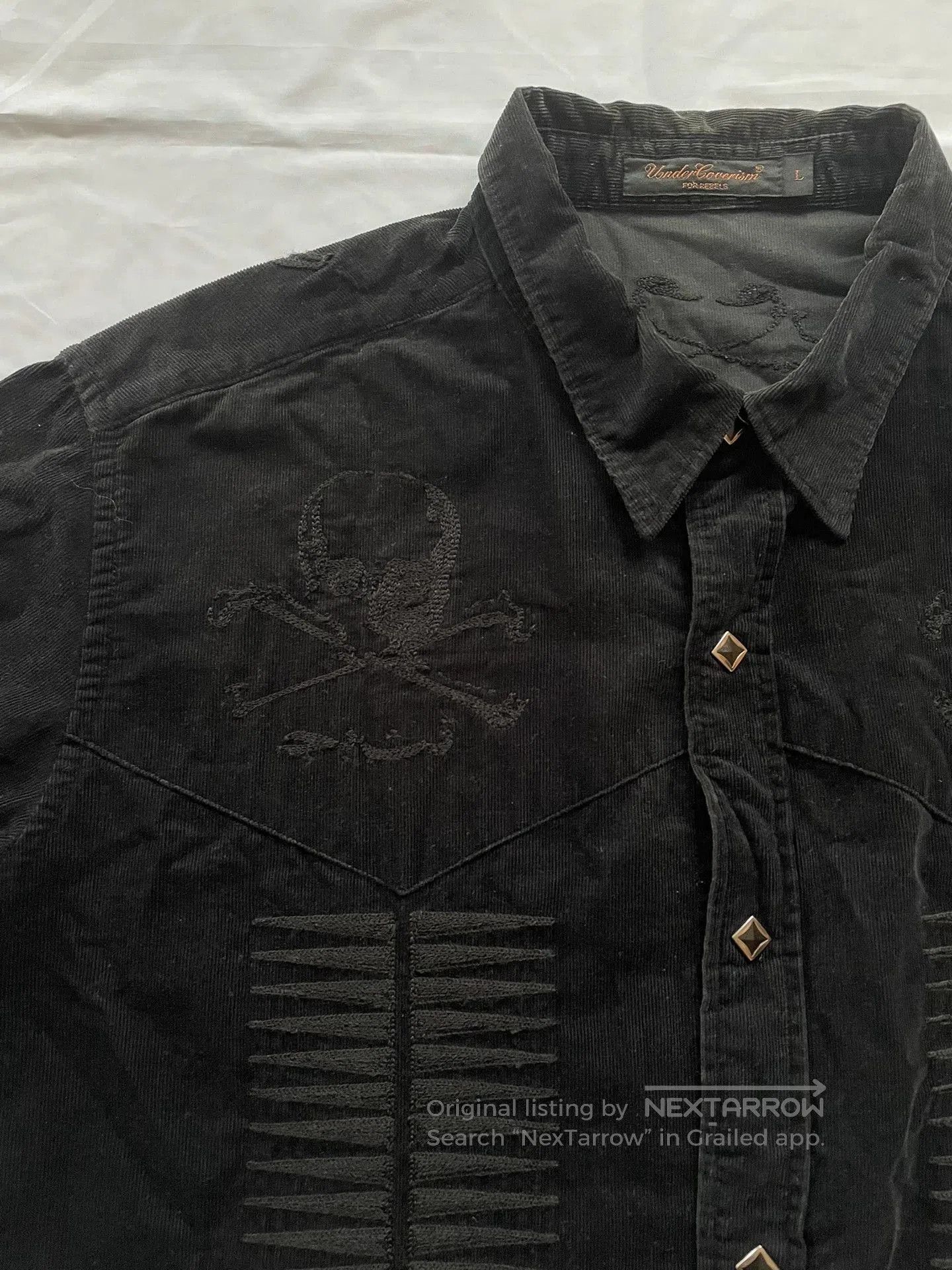 Undercover black short sleeve shirt with embroidery. Size US L / EU 52-54 / 3 - 2 Thumbnail