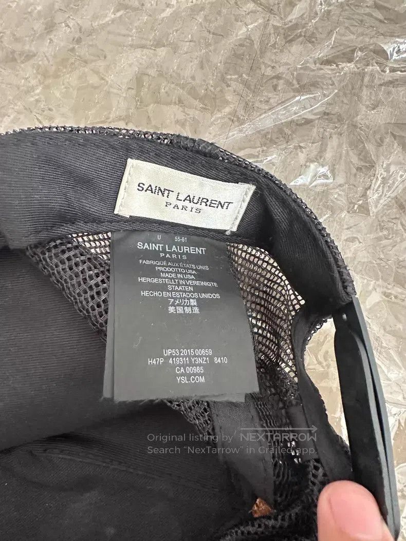 Saint Laurent Paris Saint Laurent Paris Eagle flag baseball cap i Size ONE SIZE - 3 Thumbnail