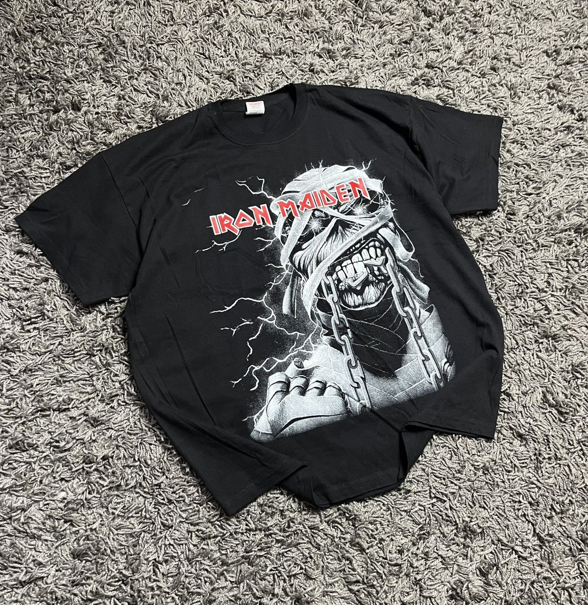 Iron Maiden Vintage 00s Iron Maiden "Eddie Mummy" Screen Stars Tee Size US L / EU 52-54 / 3 - 1 Thumbnail