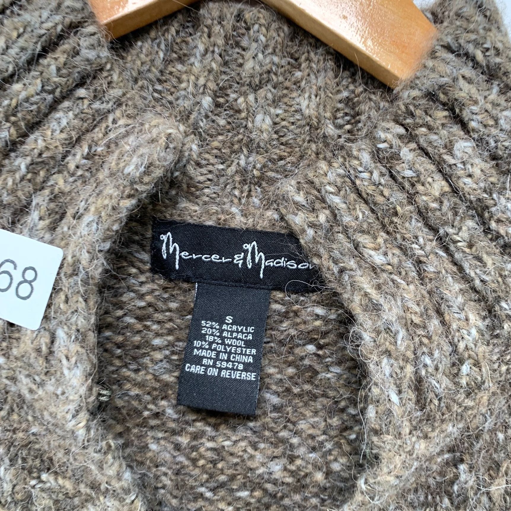 Madison VINTAGE Mercer & Madison Cardigan Cape Wool Sweater Womens Small Brown Alpaca Size S / US 4 / IT 40 - 4 Thumbnail