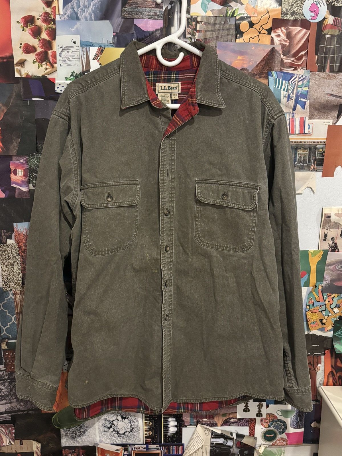 L.L. Bean 1980s L.L. Bean Green Chore Jacket Blanket Lined Size L Size US L / EU 52-54 / 3 - 1 Thumbnail