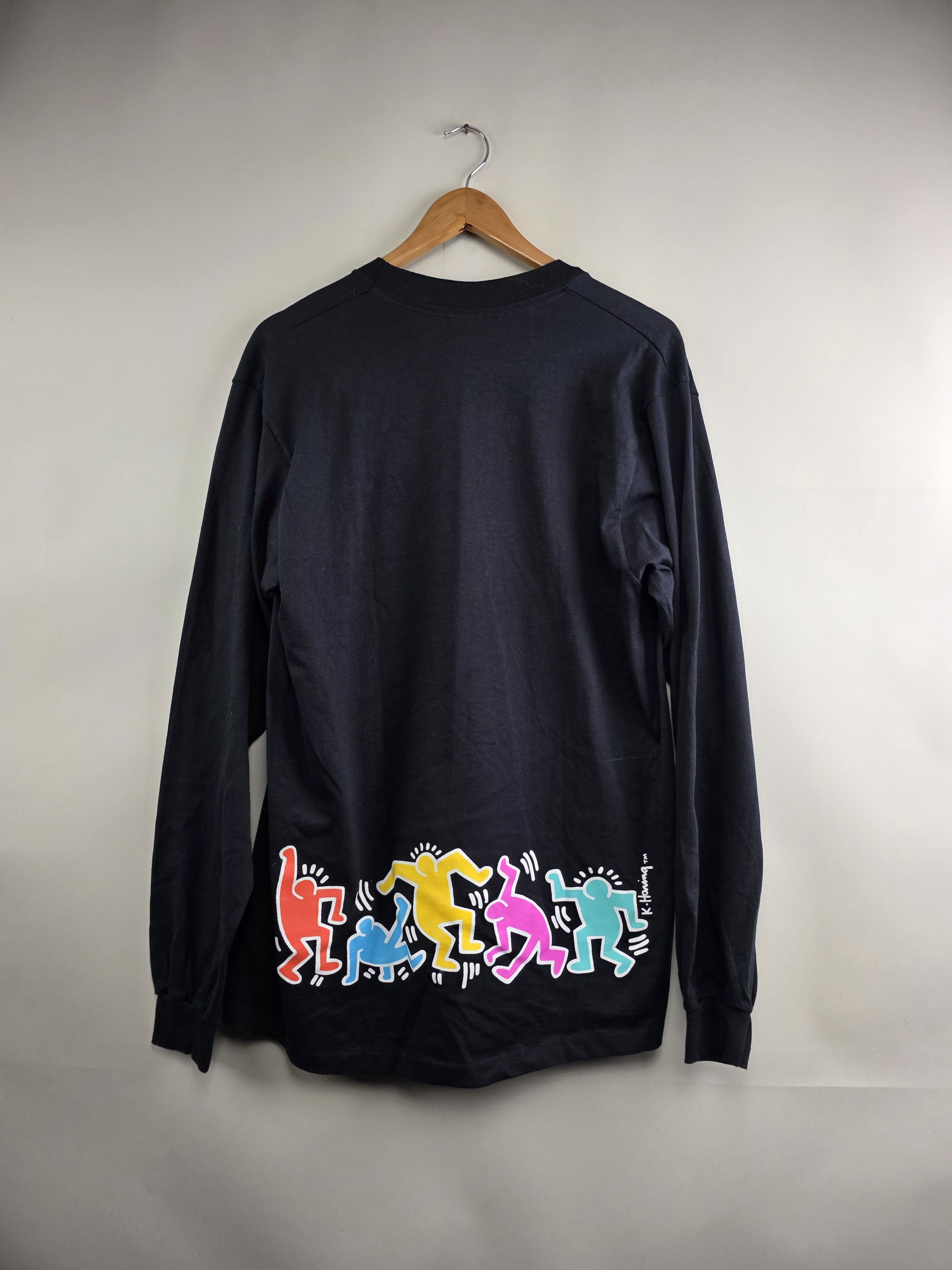 Keith Haring × Vintage 80s Keith Haring Pop Shop Long-sleeved Art tee L 21" 30" Size US L / EU 52-54 / 3 - 6 Thumbnail