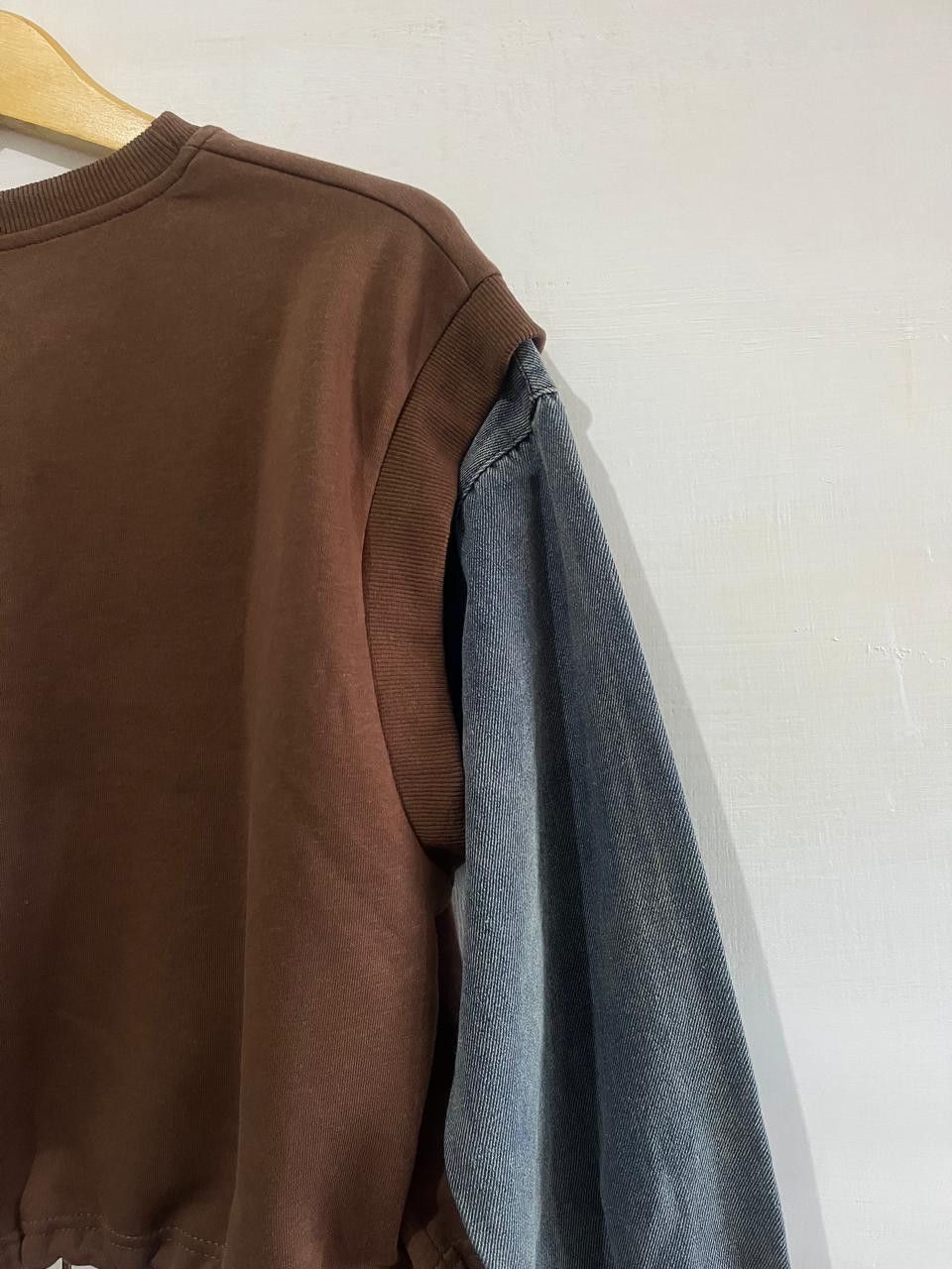 Anime Retro Anime Graphic Layered Sweatshirt Denim Sleeves Size US M / EU 48-50 / 2 - 3 Thumbnail