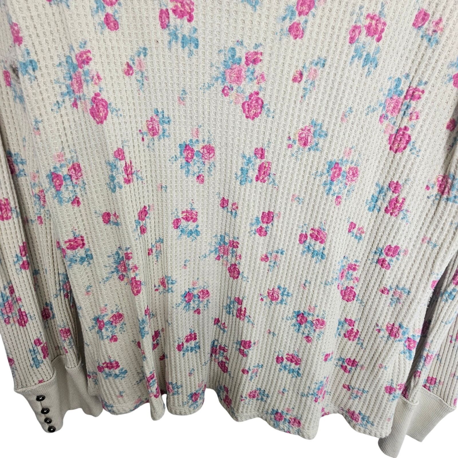 Corridor Torrid Womens Floral Waffle Knit Shirt Plus Size 1X Stretch Size XL / US 12-14 / IT 48-50 - 4 Thumbnail