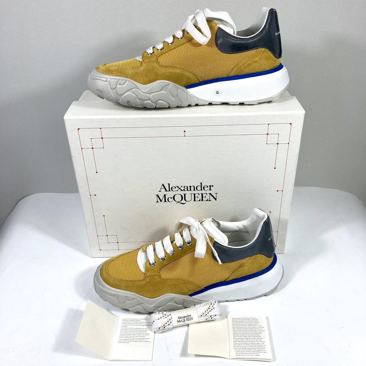 Alexander McQueen Alexander McQueen Mens Court Trainer Sneakers Yellow 43 EU Size US 10 / EU 43 - 4 Thumbnail